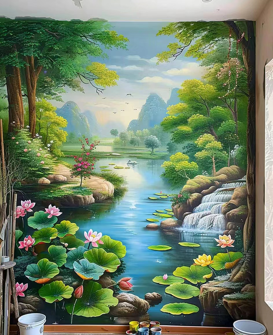 墙面彩绘墙体手绘壁画师团队