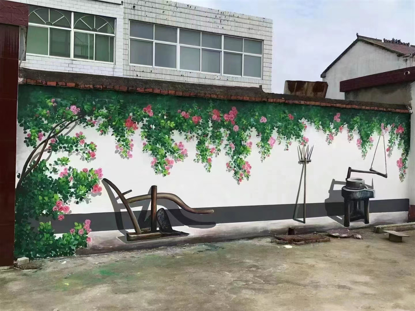 文化墙彩绘手绘墙绘画团队